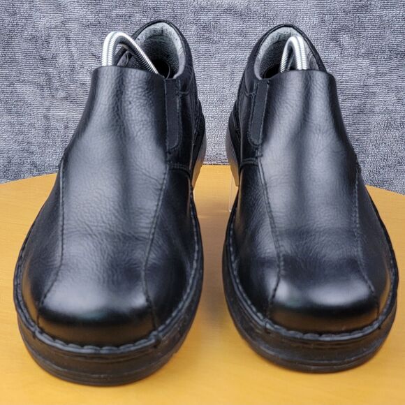 Dr Martens Tevin Shoes Men's Size 9 M Black Leather Air Cushion Elastic Slip-On - Picture 13 of 16